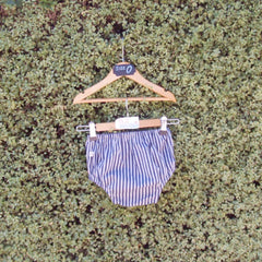 Handmade in Australia Boys nappy cover sliver grey /navy strip front