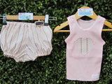 Custom Make Fabric Girls Rosebuds & stripe Cotton