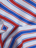 baby boy size 0000 stripe romper close up on fabric