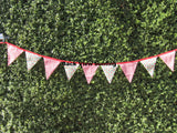 Red Gingham /Floral Bunting Flags smooth edge