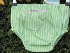 Handmade in Australia unisex nappy cover green/white stripe Size 00
