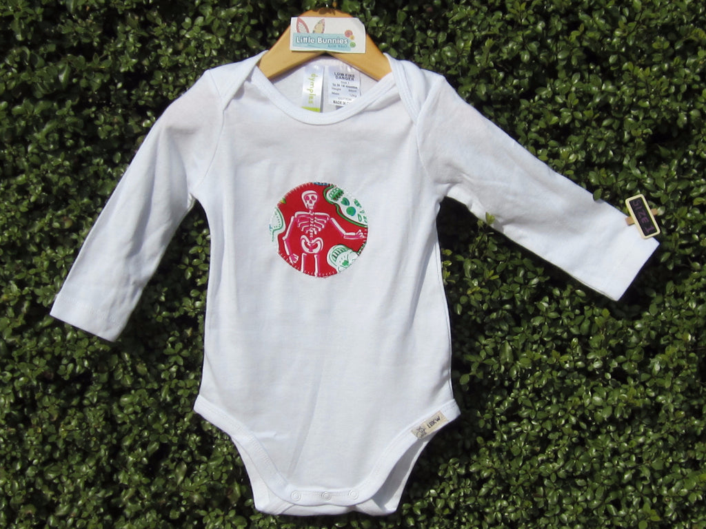 Onesie Long Sleeves Few Sizes 000-1  Mexican Fabric appliqué