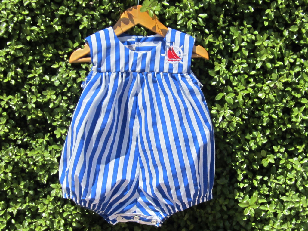 Size 1 Boys Nautical Romper / Sunsuit