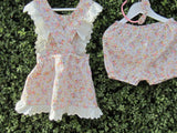 Custom Make Size 2 Pinafore Romper & Bloomer (two piece set).