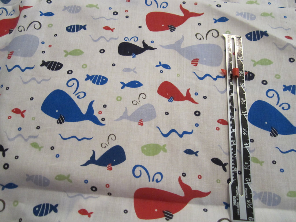 Custom Make Fabric Options Boys Whales red/ blue
