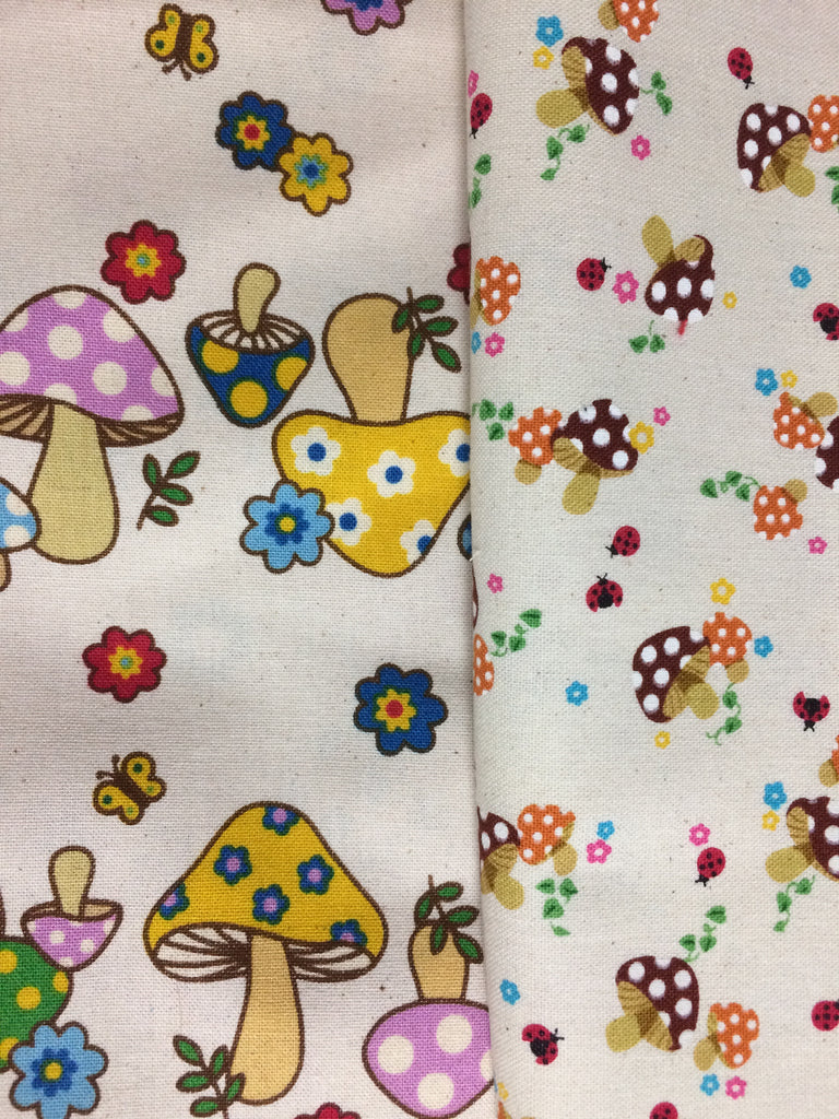 Custom Make Fabric Options Girls Mushroom fabrics x 2
