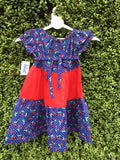 Custom Make Option Size 3 - 8 Girls 3 layer dress with full sleeves or flutter sleeves