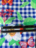 Custom Make Fabric Girls - Gingham & flowers cotton