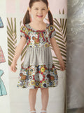 Custom Make Option Size 3 - 8 Girls 3 layer dress with full sleeves or flutter sleeves