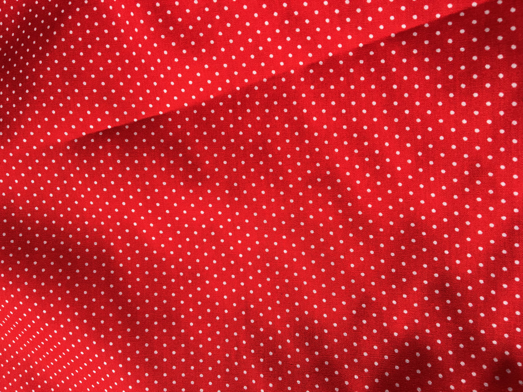 Custom Make Fabric Boys /Girls - Christmas red background & white polka dots