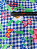 Custom Make Fabric Girls - Gingham & flowers cotton