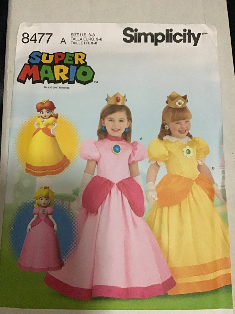 Custom Make Costume Super Mario inspired Princess Peach or Princess Daisy: Size 3 years - Size 8 Girls